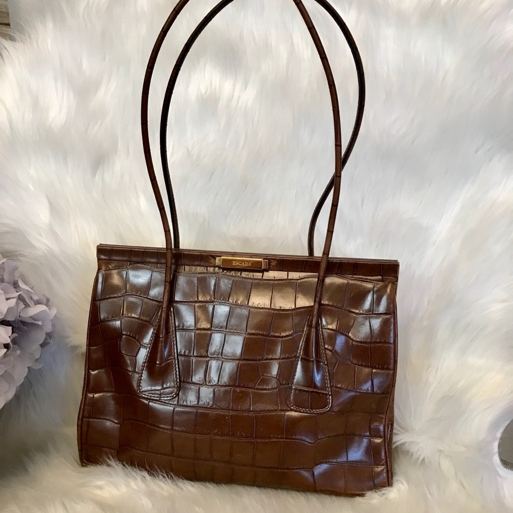Vintage Authentic Escada Crocodile 👜 handbag